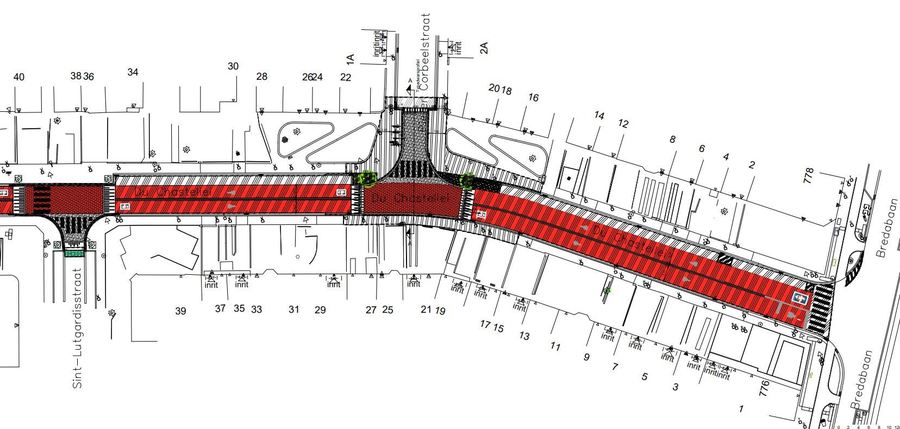 Definitief ontwerp fietsstraat Du Chastellei (Sint-Lutgardisstraat - Bredabaan)